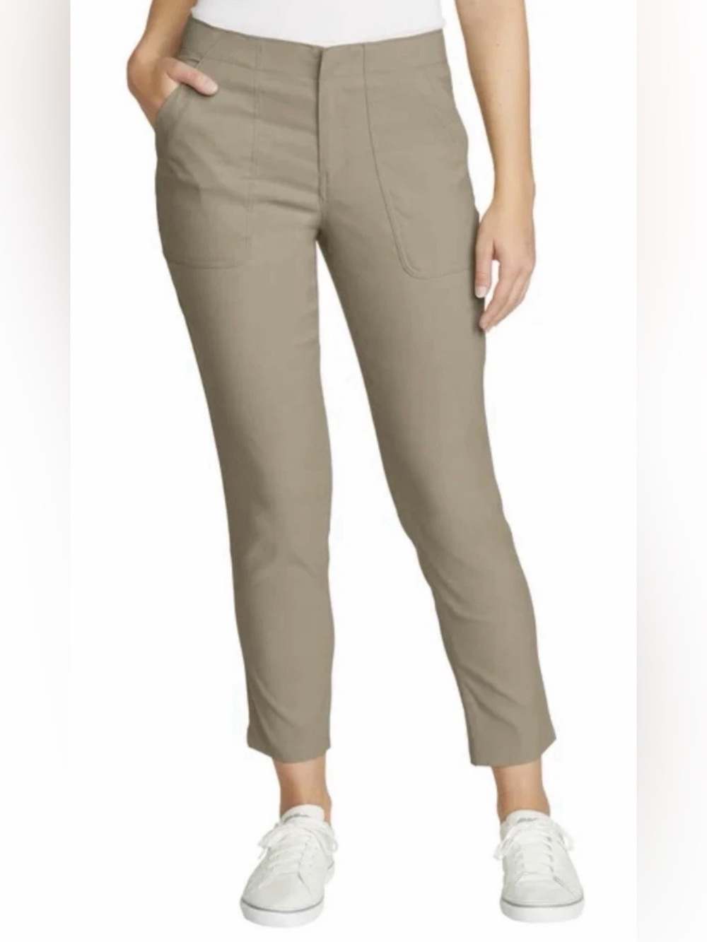 Women’s Eddie Bauer Horizon Straight Leg Tan Hiking Travel Nylon Pants Size 16